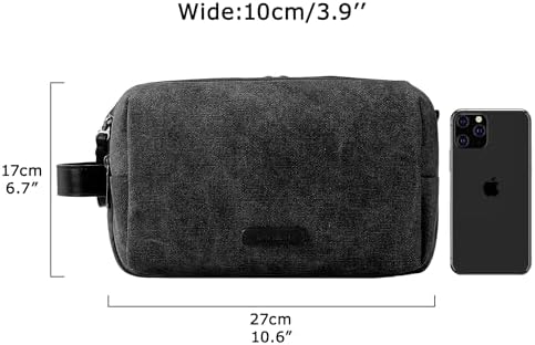 BAGSMART Toiletry Bag for Men, Canvas Travel Toiletry Organizer Dopp Kit - Image 6
