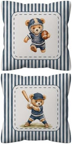 kdqua Bear Nursery Pillow Cover 18x18 Double-Sided, Sports Decorations Throw by kdqua