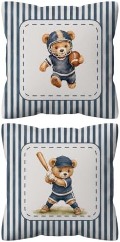 kdqua Bear Nursery Pillow Cover 18x18 Double-Sided, Sports Decorations Throw by kdqua