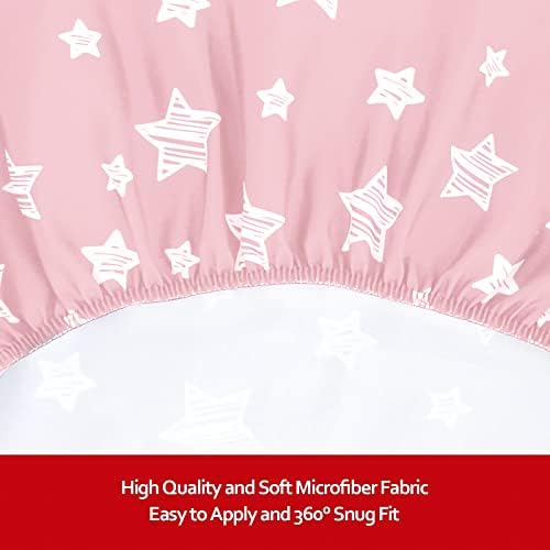 Crib Sheets for Girls 2 Pack, Fitted Crib Sheet - Image 3