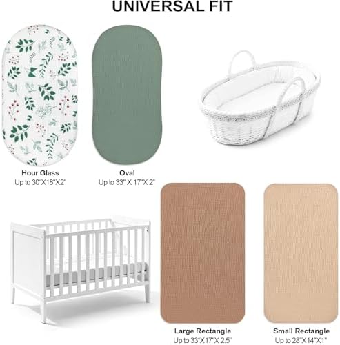 100% Muslin Cotton Baby Bassinet Sheets - Image 4