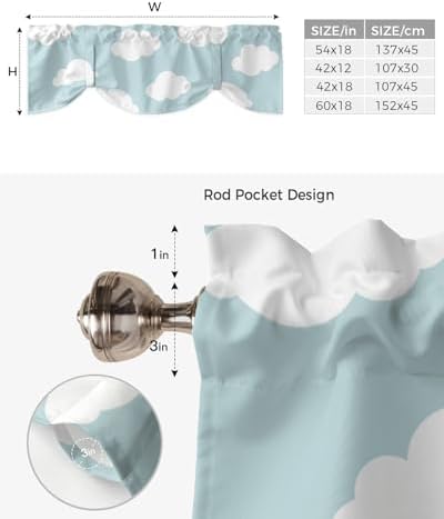 Vandarllin Kids Blackout Tie Up Valance Curtains - Image 6