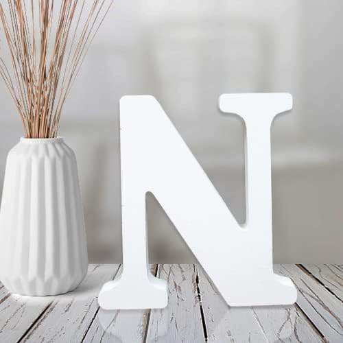 AOCEAN 4 Inch White Wood Letters Unfinished Wood Letter by AOCEAN