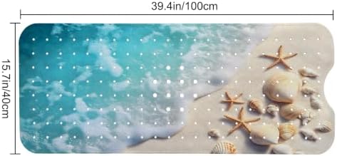 LNOND Summer Beach Bathtub Mat Non Slip, 40 X 16 Inch Tub Mat - Image 2