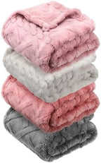 VitalCozy 4 Pcs Fleece Baby Blankets 3D Plush Soft Newborn by VitalCozy