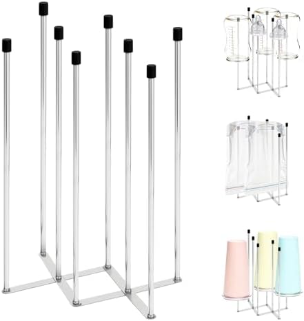 Foldable Baby Bottle Drying Rack – 8-Pole Collapsible Bottle Organizer by Unknown