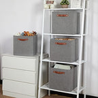 Temary 12x12 Storage Cube Bins 4 Pack Fabric Storage Cubes Storage Bins - Image 5
