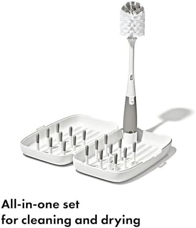 OXO Tot Travel Size Baby Bottle Drying Rack & Bottle Brush - Image 2
