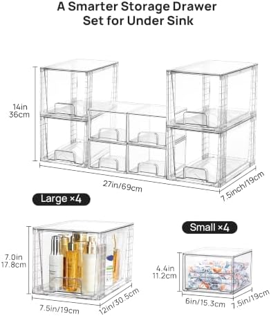 Vtopmart 8 Pack Clear Pull-Out Under Sink Organizer Set - Image 2
