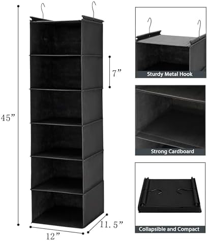 MAX Houser 6 Tier Hanging Closet Organizer - Image 3