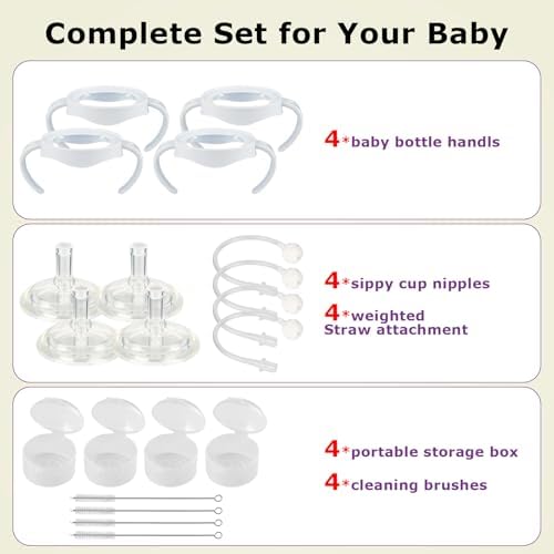 Straw Cup Conversion Kit for Philips Avent Natural Baby Bottles, Weighted Straw - Image 7
