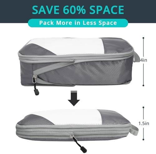 Compression Packing Cubes 10 Set, Compressible Space-Saving Packing Cubes - Image 2