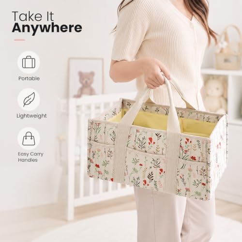 Diaper Caddy Organizer with Handles & Removable Dividers - Image 4