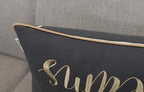 Rudransha Sweet Dreams Embroidered 12x18 Lumbar Pillow Cover, Dark Grey - Image 4