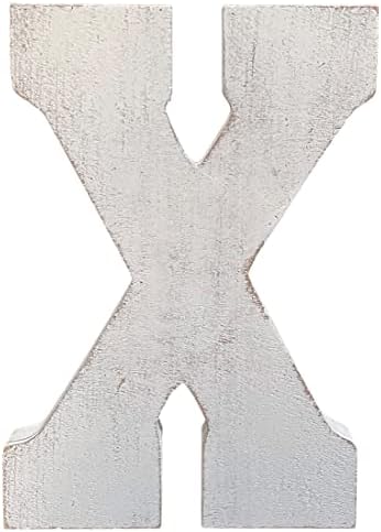 ABELOTS Large Wood Letter Distressed White Wash Alphabet Wall Décor Monogram by ABELOTS