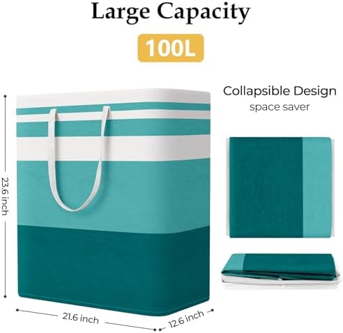 StorageRight Laundry Basket Hamper, 100L Collapsible Clothes Storage - Image 2
