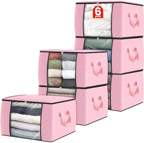 Fab totes 6 Pack Storage Bags for Clothes Blanket Storage Bins by Fabtotes