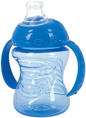 Nuby Grip N' Sip 2 Handle Soft Spout Trainer Cup - 8 oz - Blue - Image 2