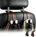 2 Pack Leather Car Headrest Hooks, Heavy Duty Double Car Hooks by Unknown