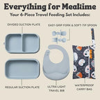 Baby Travel Feeding Set with Silicone Suction Plates - Image 3