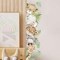55.12 x 15.75 InchWatercolor Jungle Animal Wall Decals Tiger Elephant Zebra by clothmile