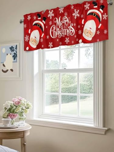Vandarllin Red Merry Christmas Valance Curtains - Image 5