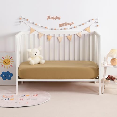 NTBAY Mini Crib Muslin Fitted Sheets, 2 Pack, 24 x 38 - Image 2
