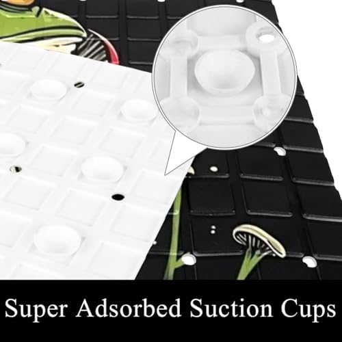Shower Mat Non Slip 26.8 x 15.1 Inches, Mushrooms Frog Bathtub Mat Shower Stall - Image 3