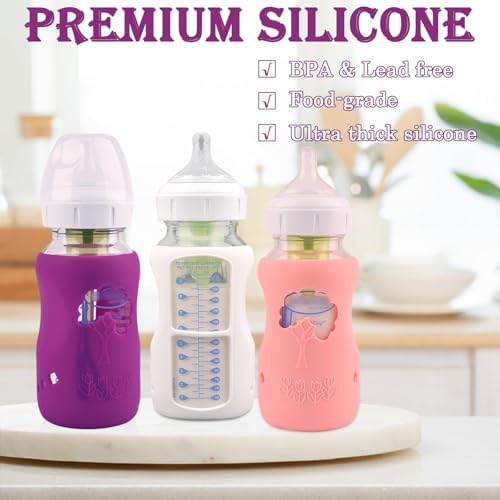 3 Pack Silicone Sleeves for Dr. Brown Wide-Neck Glass Baby Bottles 9 oz - Image 5