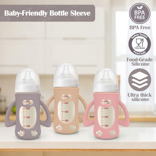 BUSOHA 3 Pack Silicone Sleeves for Pigeon 8oz Baby Bottle - Image 4