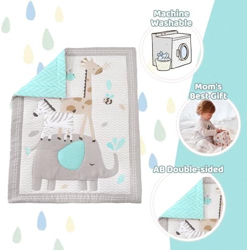 Elephant Crib Bedding Set Gray, Premium 3-Piece Baby Bedding Set Elephant - Image 6