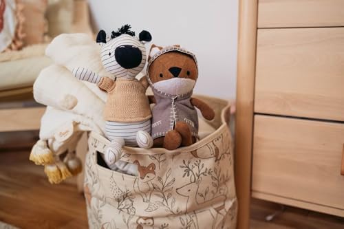 Crane Baby Fabric Round Nursery Storage Basket, Toy Storage, Woodland Nursery - Image 5