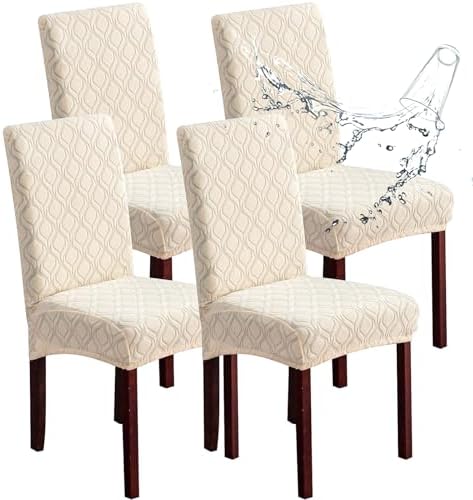 Genina Waterproof Dining Chair Covers Set of 4 Parsons Chair Slipcovers by Genina
