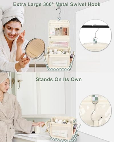 Relavel Hanging Toiletry Bag for Women, Travel Makeup Organizer Bag - Image 4