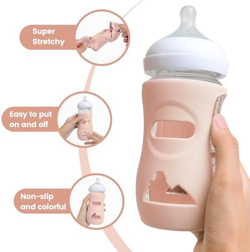 4Pack Silicone Sleeves for Philips Avent Natural Glass Baby Bottles - Image 5