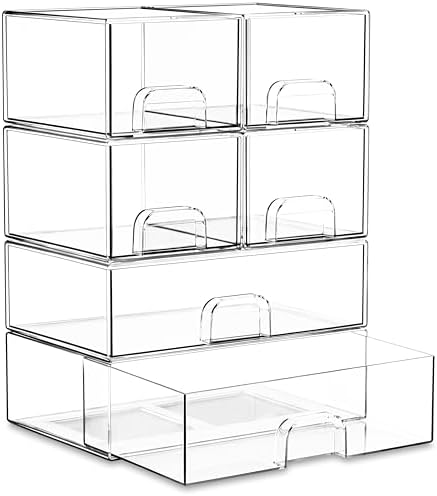 Stackable Storage Drawer Organizers Set of 6 by Unknown