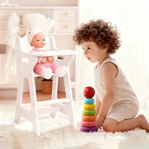 PHOKID 18 Inch Doll High Chair for Pretend Play - Image 6