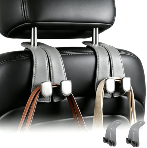 Leather Car Bag Hooks, 2 Pack Headrest Hooks by Unknown