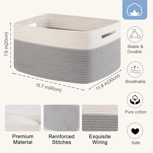 4 Pack Storage Baskets for Organizing, Woven Baskets for Shelves - Image 2