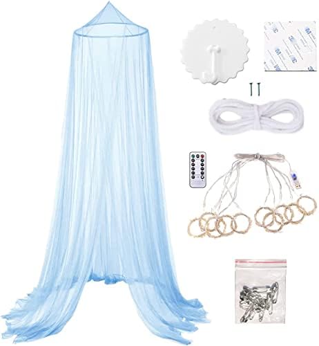 Bed Canopy Mosquito Net with 250pcs Warm White Curtain Lights, Bed Canopy - Image 3