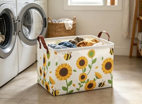 Rectangular Sunflower Baskets Gift Basket Empty Storage Bin Organizer Box Room - Image 2