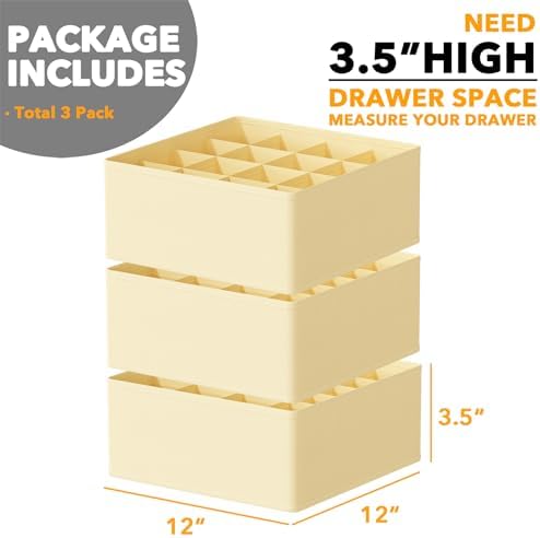 SpaceAid Sock Drawer Organizer Divider 3 Pack, 64 Cell Dresser Closet Nursery - Image 4