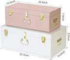 Vixdonos Metal Trunk Decorative Storage Box Set of 2 College Dorm Chest - Image 2