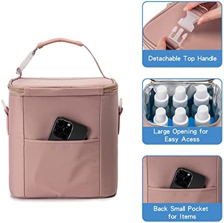 Breast Milk Cooler Bag with Ice Pack Fits 6 Baby Bottles Up to 9 Ounce - Image 4