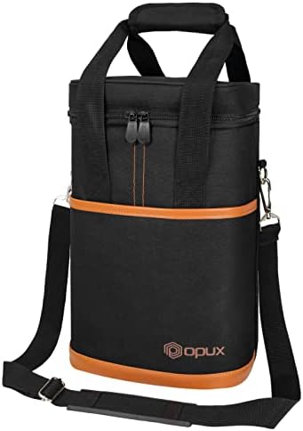 opux Insulated Wine Cooler Bag, Leakproof 4 Bottle Wine Tote Carrier by OPUX