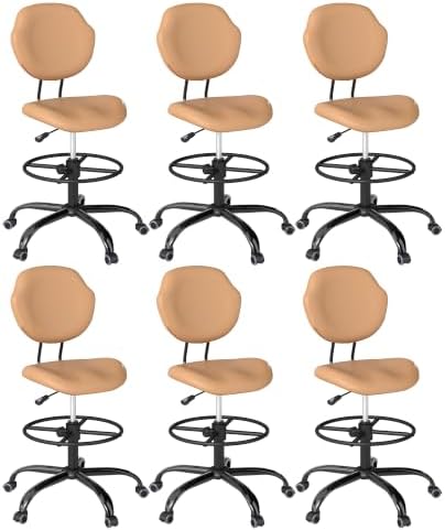 Drafting Chair with Back Support, Tall Desk Rolling Stool by Nusetx