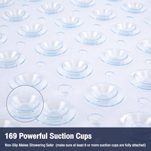 Square Shower Mat Bathtub Mat Tub Bath Mat Non Slip Clear 21"x21" - Image 4