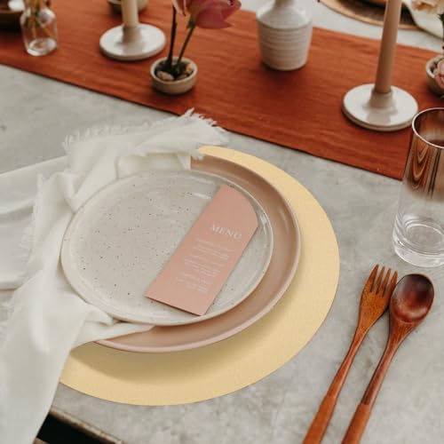 50 Pieces Kraft Paper Place Mats Brown Round Disposable Table Mats Decorative - Image 7