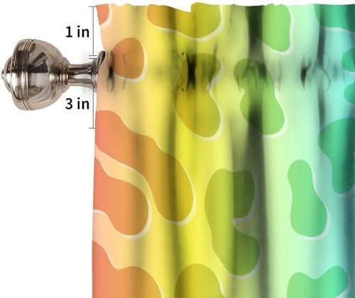 Rainbow Leopard Skin Valance, Colorful Neon Gradient Cheetah Dots Abstract - Image 6