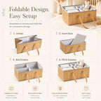 Large Wicker Baby Diaper Caddy Organizer, Bamboo Storage Basket - Image 5